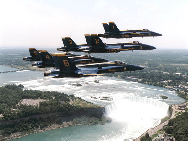 The Blue Angels over Niagara Falls