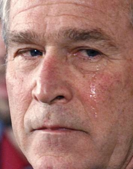 President Bush crys for a fallen Marine