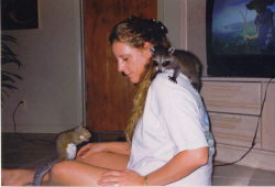 junior and lucky with denise at home 